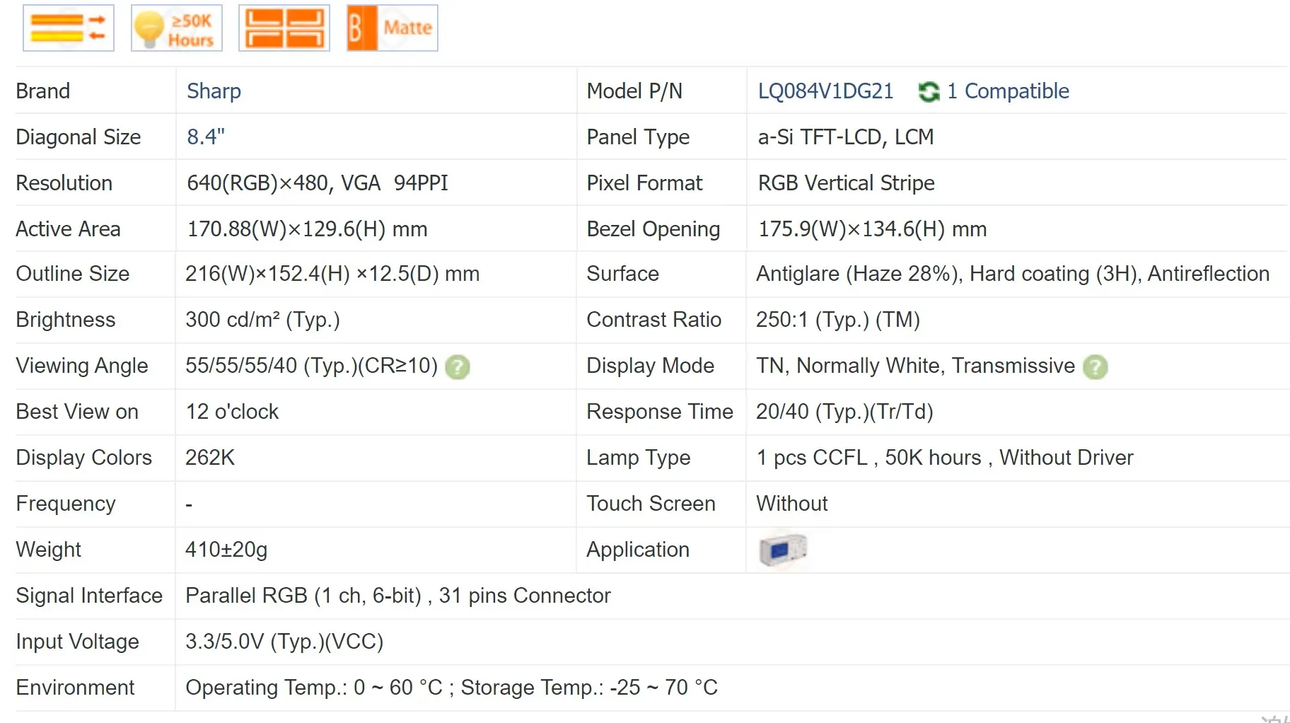Поставка LQ084V1DG21 8,4-дюймовая ЖК-панель 100% хорошего качества