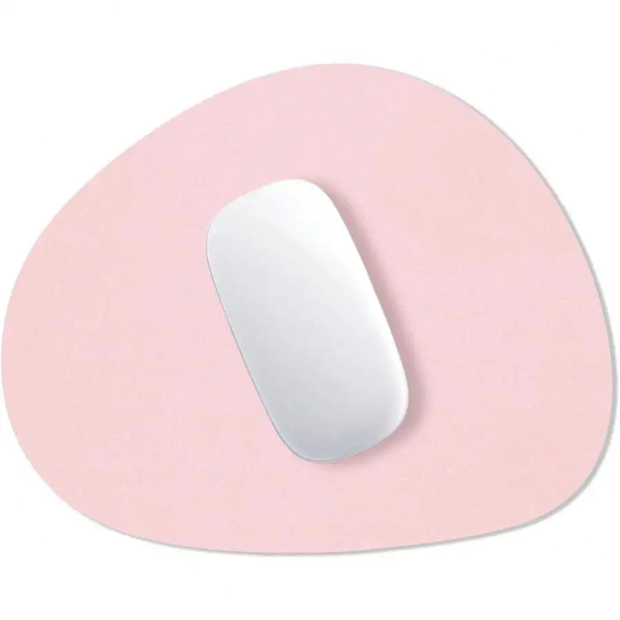 Premium Textured Round Mouse Pad 8.7x8.7 Inch Pink Anti-Slip Rubber Base For Office Home Gaming