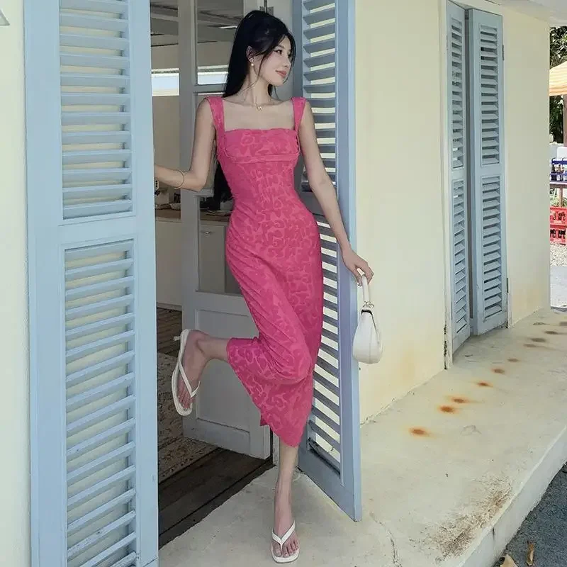 The new summer temperament elegant style dress fashion style jacquard display breast halter with long dress woman