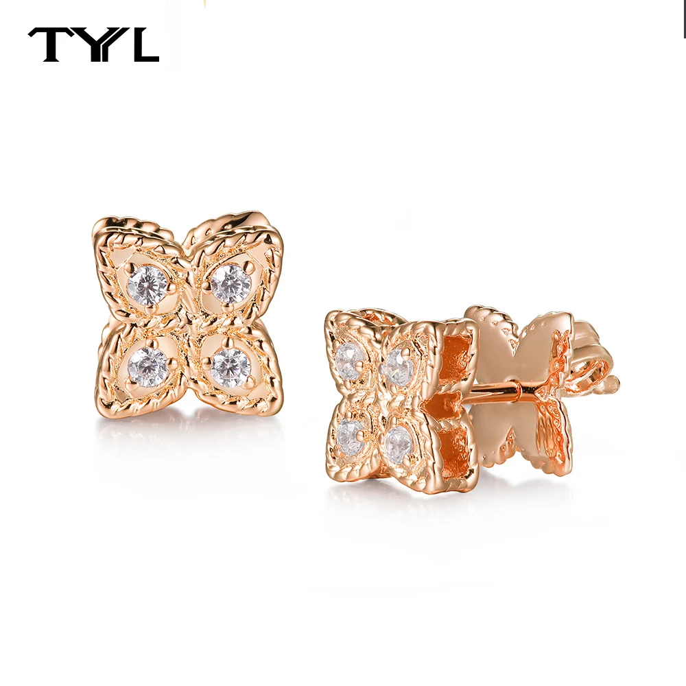 

TYYL Butterfly Series 5A Zircon Earrings, 10*10mm Hollow Design Suitable for Ear Holes, Perfect Gift for Fashionable Women