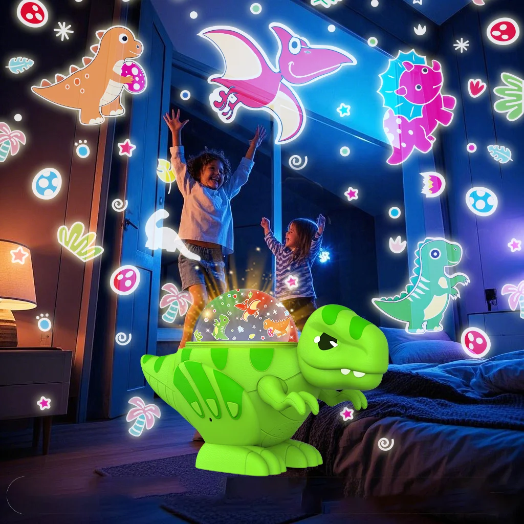 

Dinosaur Night Light For Kids Toys, 4-8 Kids Star Projector 360°degree Rotation, 9 Lighting Color Modes,birthday Gift Decoration