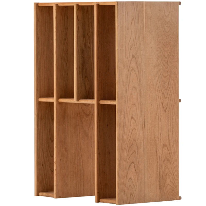 LTT sofa side cabinet solid wood living room shelf small bookshelf bay window storage transparent cabinet