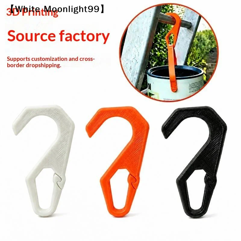 3D Printed Ladder Hook Durable Plastic Paint Bucket Clip Hook Household Hook For Painting Construction Maintenance Work〔White〕