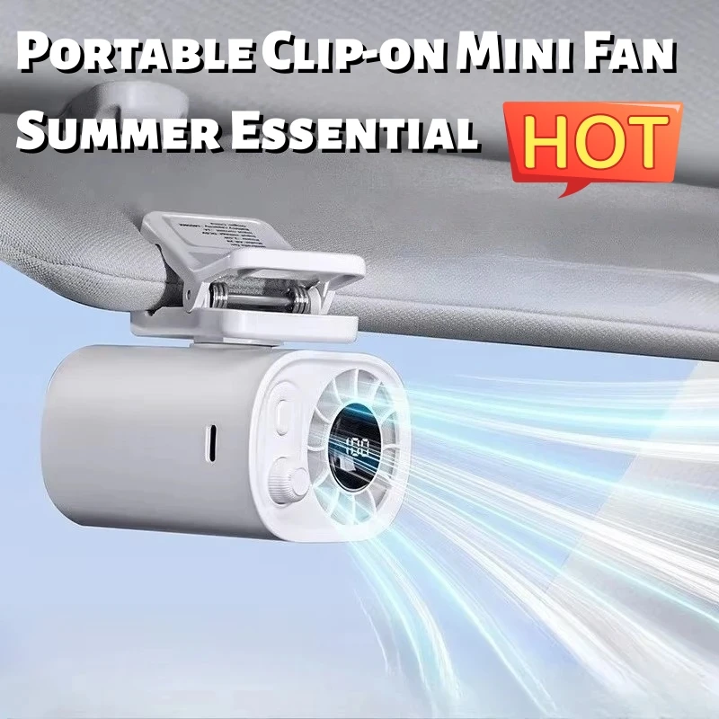 Portable Clip-on Fan – 360° Swivel, Sunshade Clip-on Fan,Multiple Speeds, USB Rechargeable – Summer Essential!