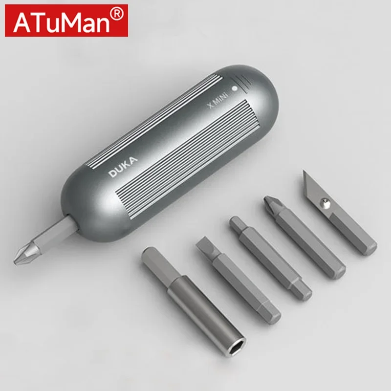 DUKA ATuMan Xmini Pocket Screwdriver Kit Mini Manual Repair Tools Alloy Bits Straight T-Shaped Handle Multi-Tool