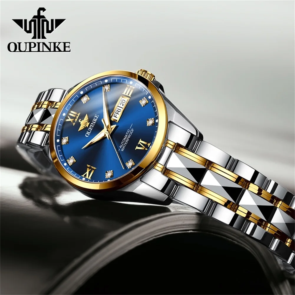 OUPINKE 3262 Luxury Diamond Women Watch Luminous waterproof Stainless steel Strap Calendar Automatic Mechanical Watches