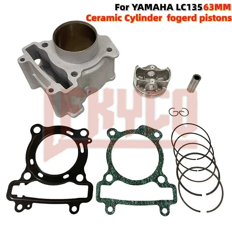

63mm Ceramic Cylinder 183CC Big Bore Kit For YAMAHA LC135 Exciter Jupiter MX Sniper Spark Crypton X Forged Piston Ring Complete