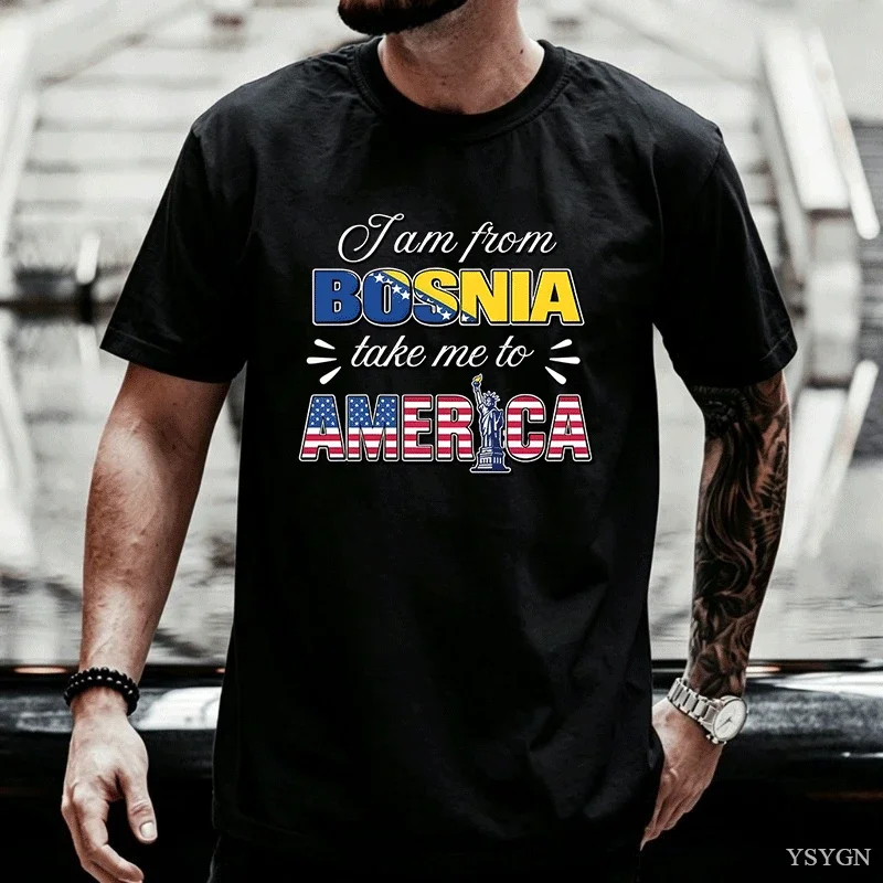 2026 I Am From Bosnia Please Take Me To America Funny Bosnian Shirt Funny Bosnian Joke Gift T-shirt Summer 2026 Unisex T-shirt