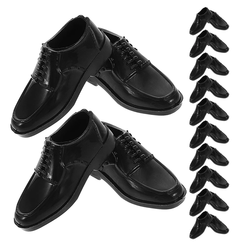 

12pcs 12 Pairs Mini Scene Props Dressing Shoes 30cm Scale Mini Prince Costume Accessories Tiny Model Long Boots for Play