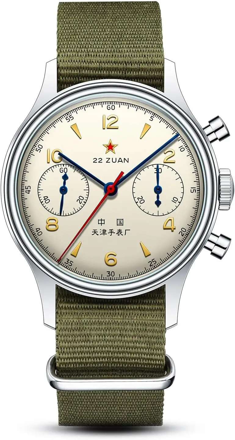 

Men's Mechanical Chronograph Pilot Watch, Manual Winding, Aviation Style, International Edition