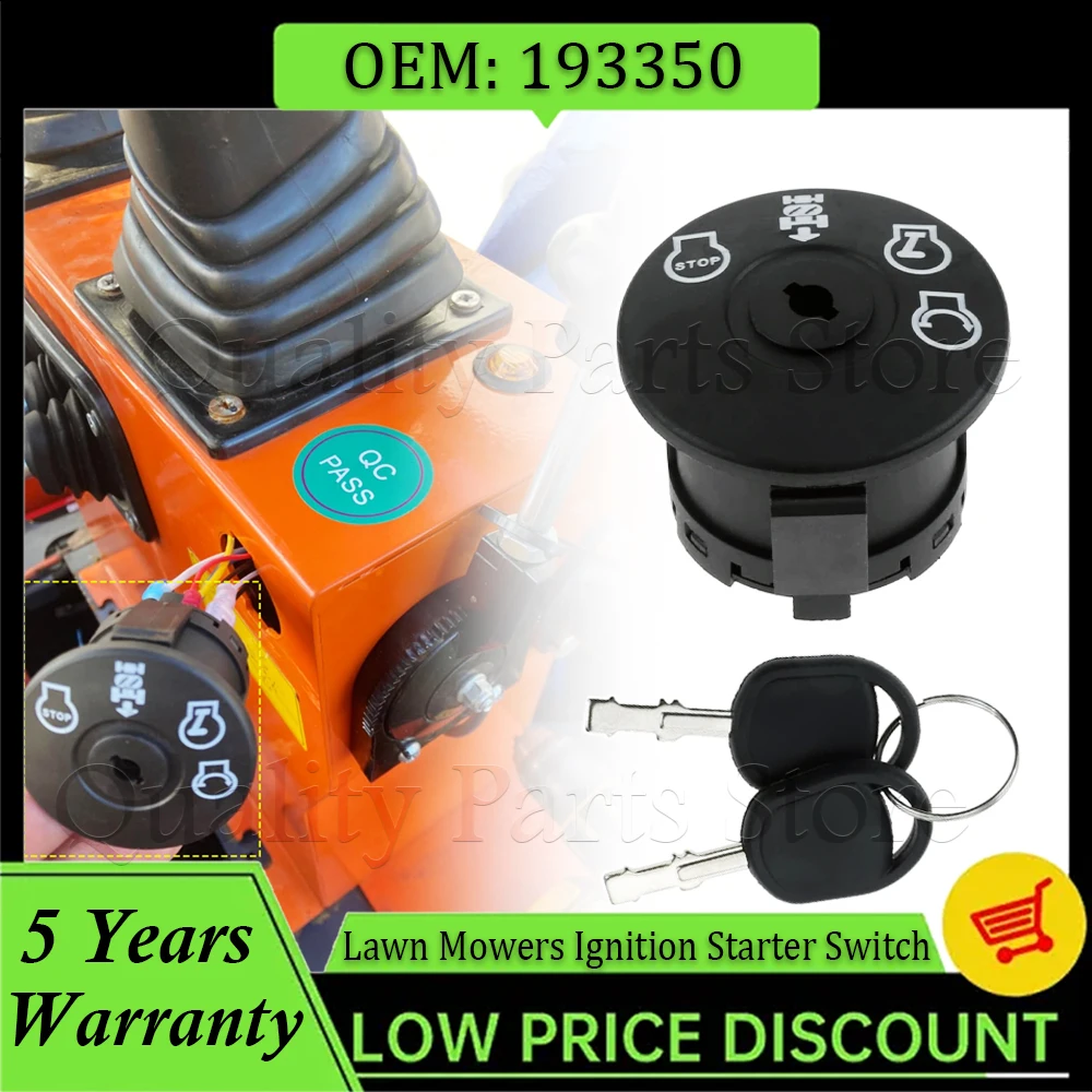 Lawn Mower Tractor Ignition Starter Switch & Key For Husqvarna AYP Poulan Craftsman MTD MPN Ariens Delta Ariens 193350 532193350