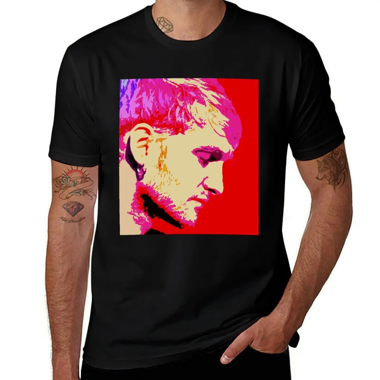 Layne Staley Alice In Chains Black and White gift T-Shirt Work Utility Short Sleeve Shirt T-Shirt