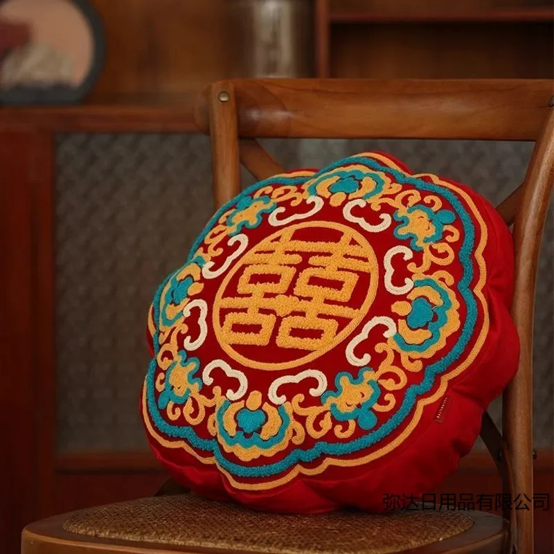 كلمة سعيدة رمي وسادة زوج الزفاف ترتيب غرفة الزفاف الصحافة السرير وسادة حمراء هدية الزفاف الخطوبة