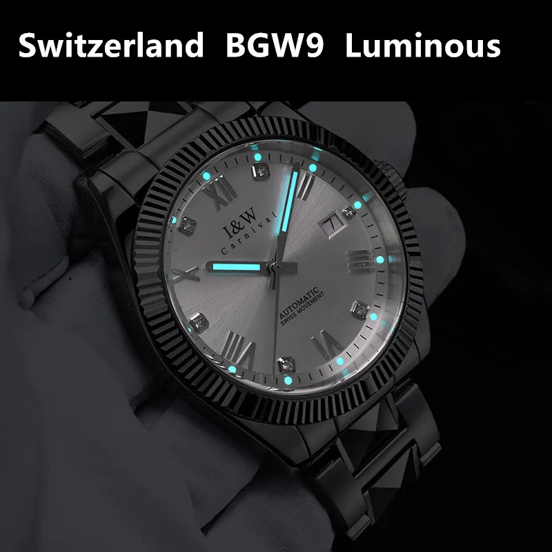 High-end Luxury Carnival Man Watch Switzerland Automatic Mechanical Watch for Men Waterproof Sapphire Business GMT Reloj Hombre