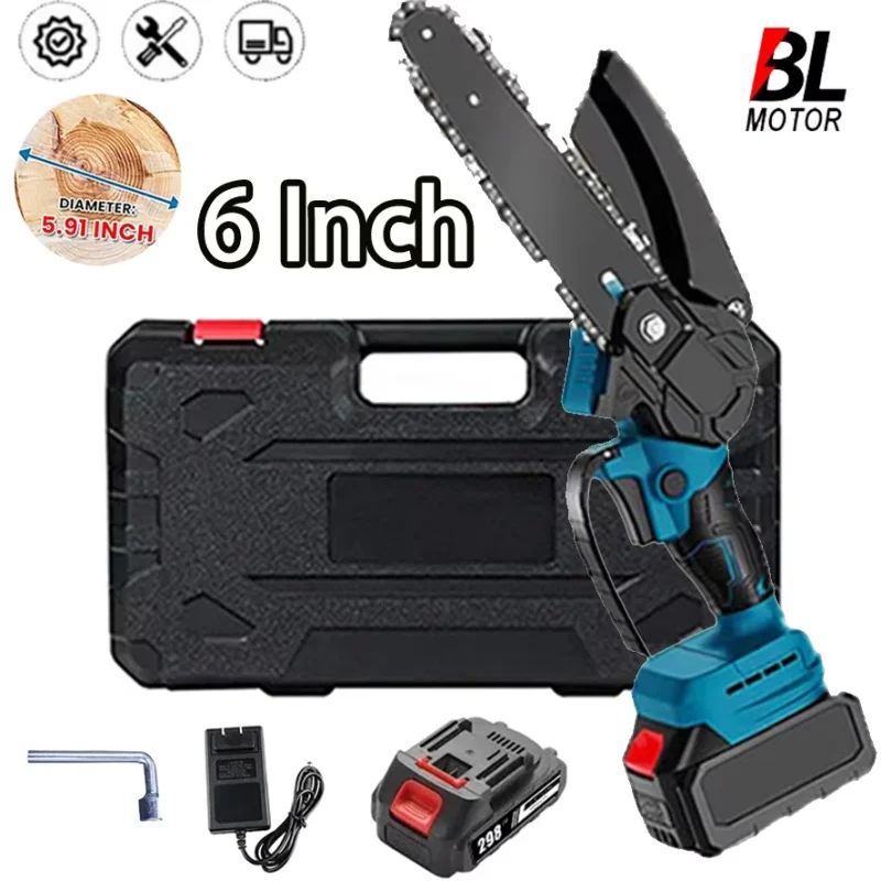 Makita – scie électrique sans balais de 6 pouces, huileur sans fil, coupe du bois de jardin, tronçonneuse, outil électrique pour broche de batterie 18V
