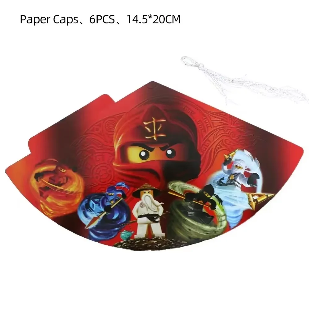 Geburtstagsparty-Dekorationsset: Ninjato-Becher, Teller, Banner, Schlüsselanhänger, Luftballons für Jungen, Kindergeburtstag, Babyparty, Fotokabinen-Requisiten