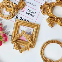 New European Fashion Creative Gifts Victorian Style Retro Resin Mini Angel Oval Small Photo Frame Accessories Positioning Frame