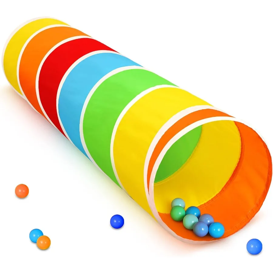 Kids Play Tunnel Tent for Toddlers, Colorful Pop Up Crawl Tunnel Toy for Baby or Pet with Breathable Mesh, Collapsible Gift for