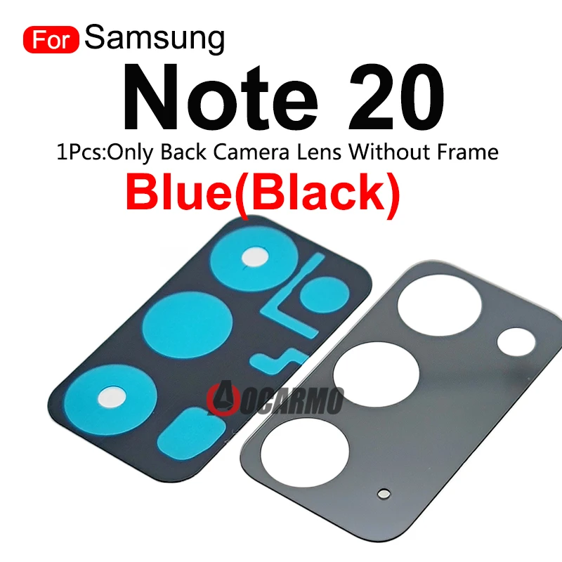 For Samsung Galaxy Note 20 Note20 Rear Camera Glass Lens With Back Cover Frame Holder and Sticker Replacement Part