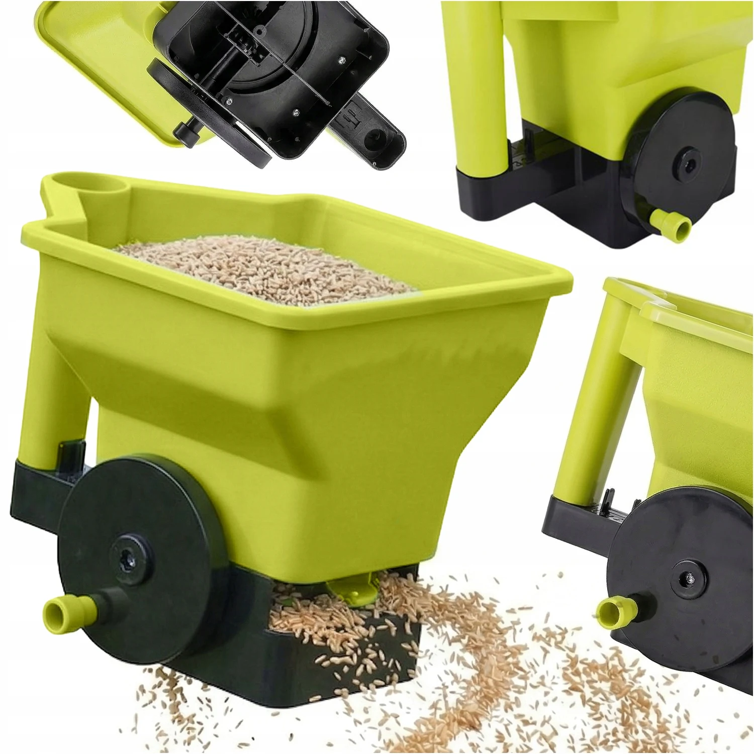 Spargitore manuale per semi e fertilizzanti da giardino, 3 L, design moderno, pratico, affidabile, compatto, elegante, semplice, multiuso, soluzione per la semina quotidiana del prato, robusto,