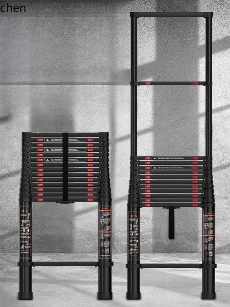 

HXL Telescopic Ladder Lift Portable Folding A-Frame Ladder Aluminum Alloy Straight Ladder
