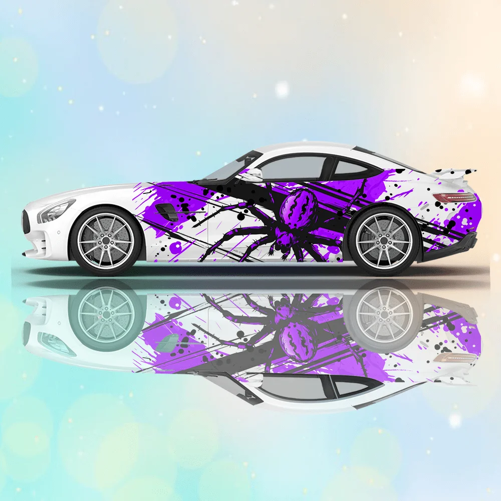 Spider Silk Spray Splatter Car Vinyl Wraps Decal Self-adhesive PVC Sticker Suitable for Trucks SUV Decoration Auto Accessories