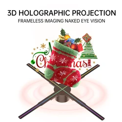 Holographic fan 3D advertising machine Neon light Smart HD player Support video picture app upload signage holographic light