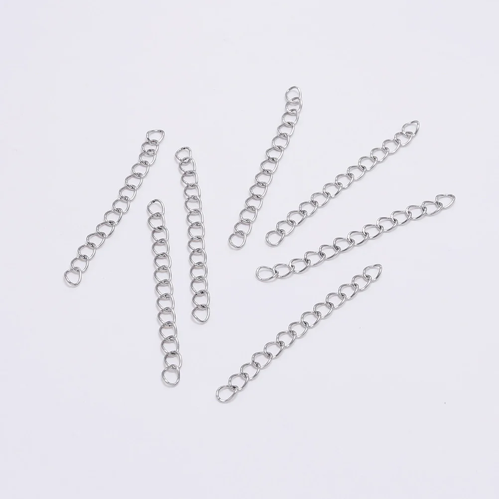 

100 Pcs Adjustment Chain Accessories for Bracelets Thick Stainless Making Necklace Steel Jewelry Supplies