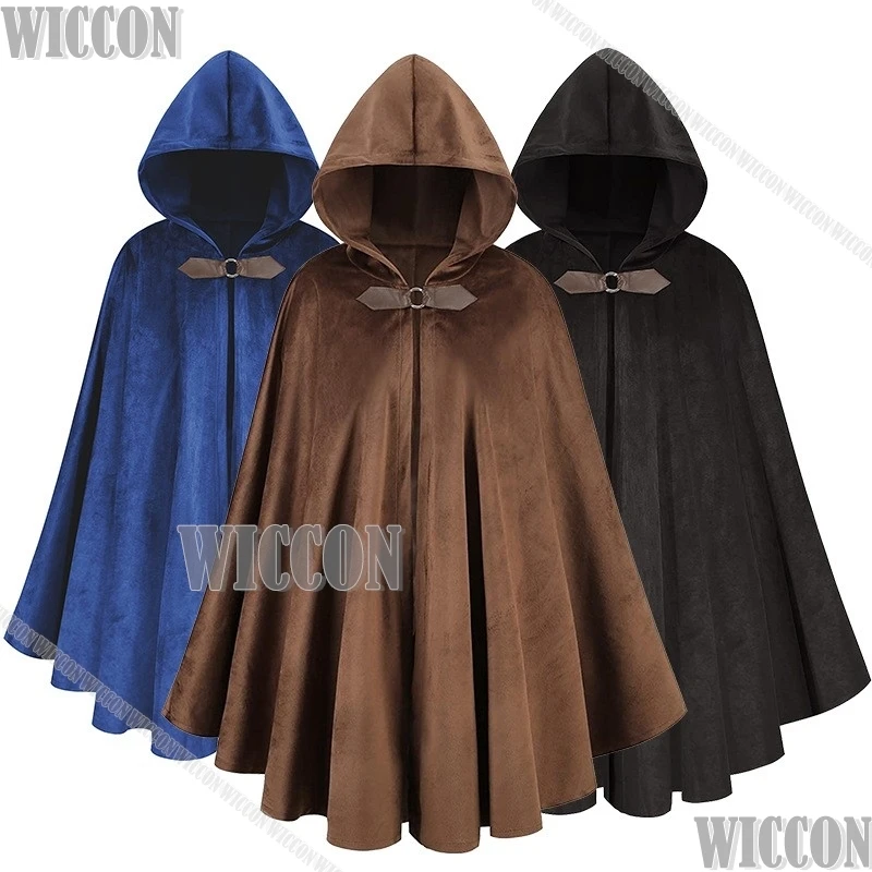 

Средневековый замшевый плащ на Хэллоуин, ретро-воин, боевая одежда для косплея, накидка для взрослых, унисекс, праздничное платье, наряд Comic Con