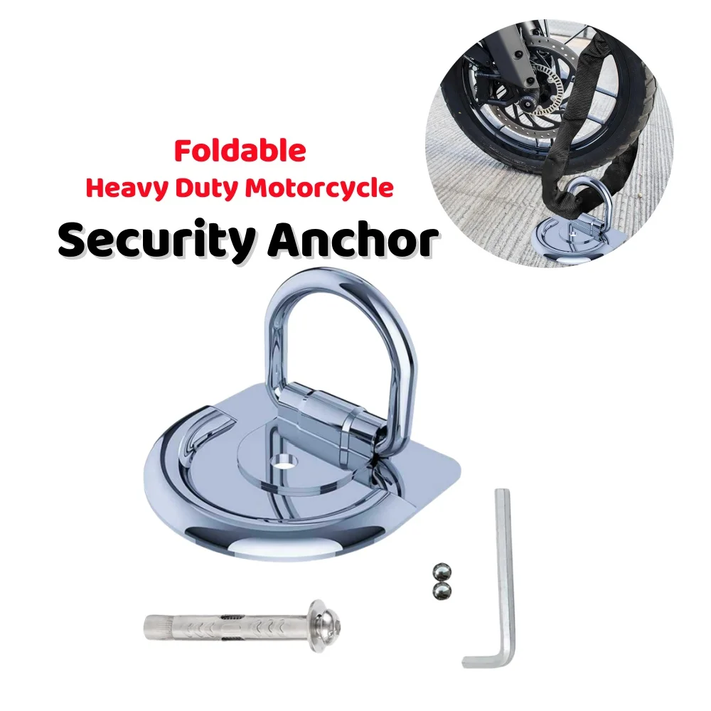 

Motorcycle Security Anchor Foldable Steel Ring Lock For Caravan Garage Trailer Scooter Bicycle Parking Motorcycle
