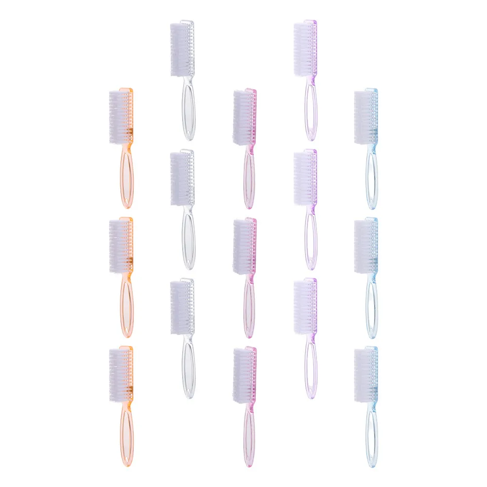 15Pcs Professional Nail Cleaning Brush Small Lightweight Handheld for Nails Fingers Feet Dirt Removal Nail Art DIY Supplies