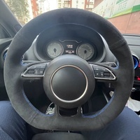 Car Steering Wheel Cover Suede Leather For Audi S1 8X S3 8V Sportback S4 B8 Avant S5 8T S6 S7 RS Q3 Steering-Wheel Cover Wrap