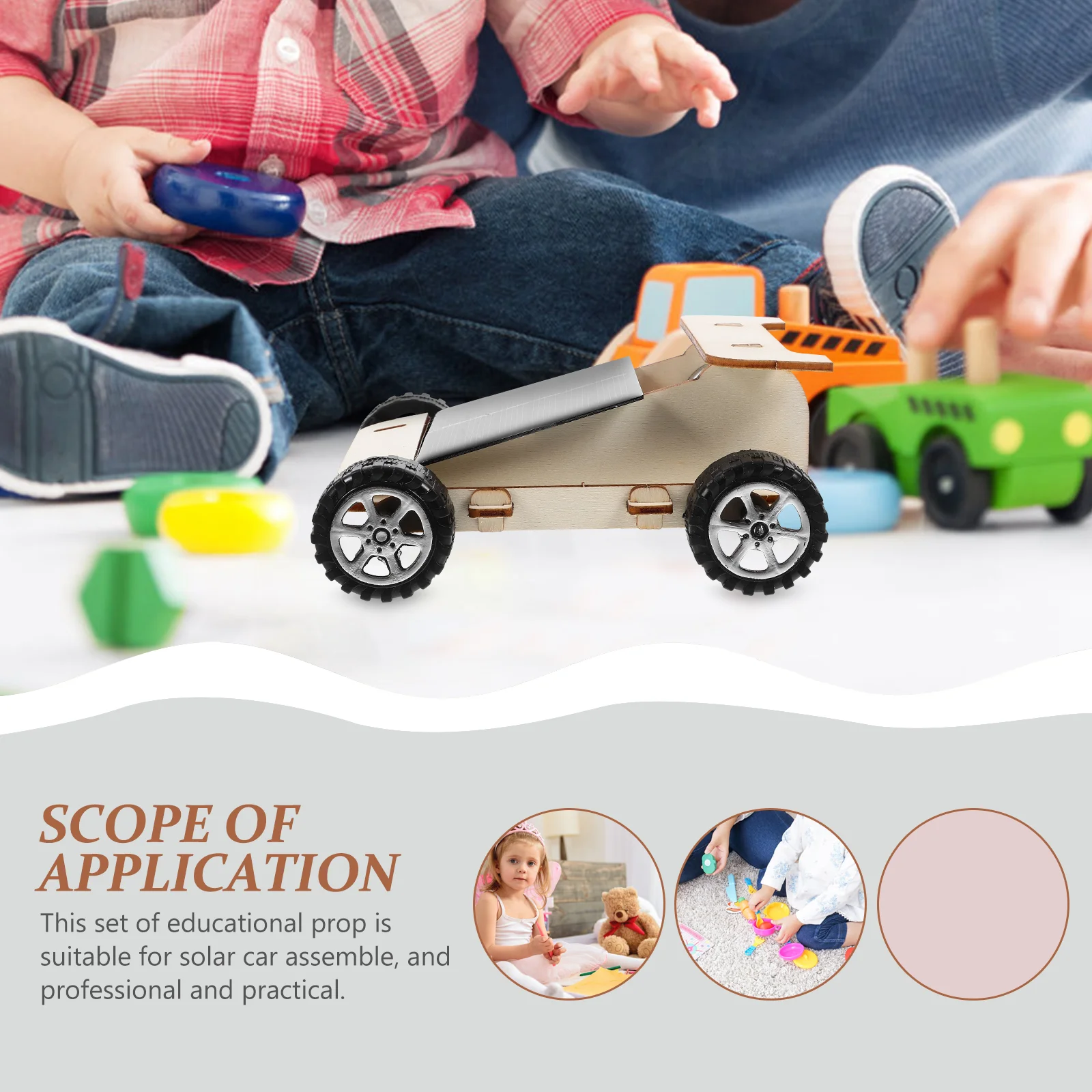 Carro solar montar brinquedo de madeira educacional prop escolas modelo de veículo fazendo kit brinquedos de ensino