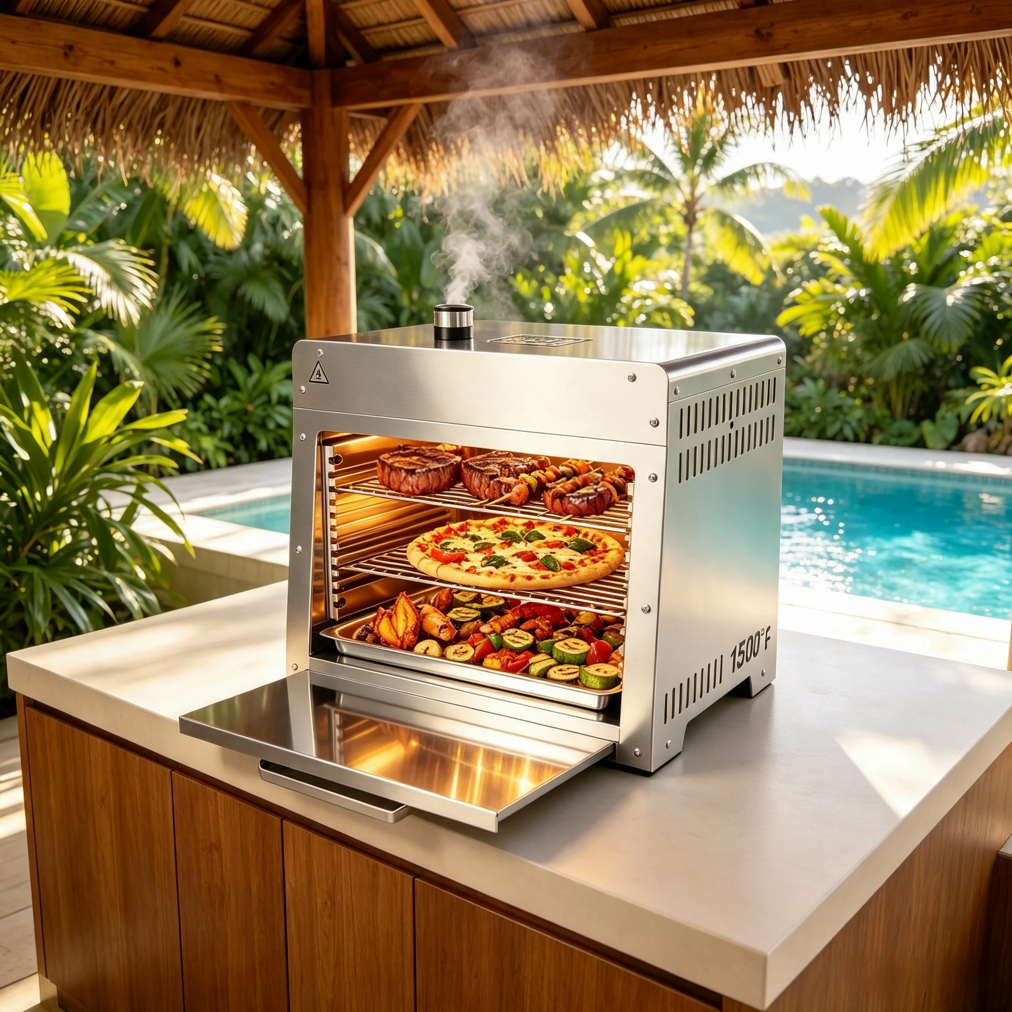 Backyard Camping Adjustable Modern Portable Beef Steak Gas Grill Outdoor BBQ Mini Oven for Home Use