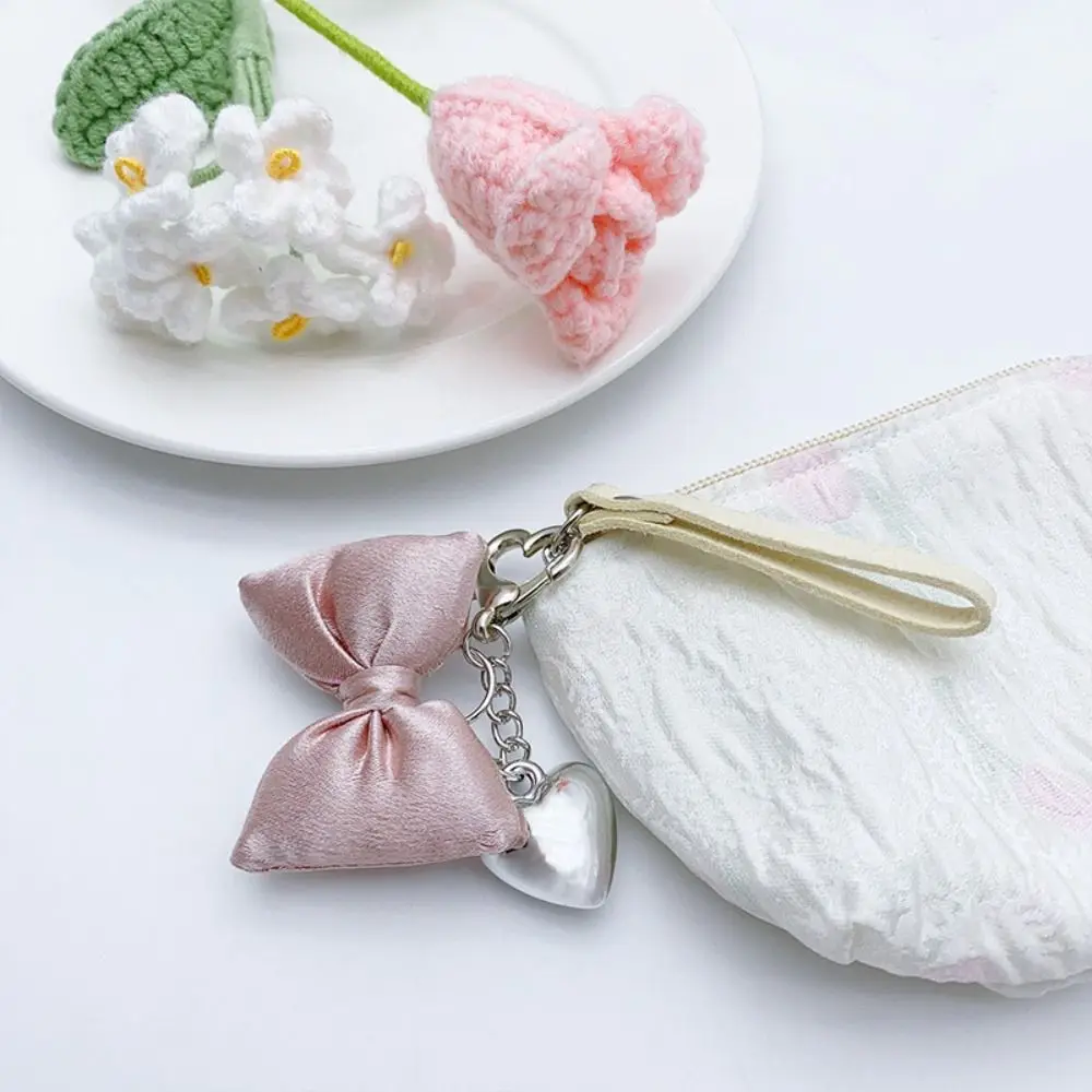 Creative Bowknot Bow Bag Pendant Cloth Y2K Balletcore Keychain Key Pendant Backpack Pendant Love Heart Phone Chain Gift