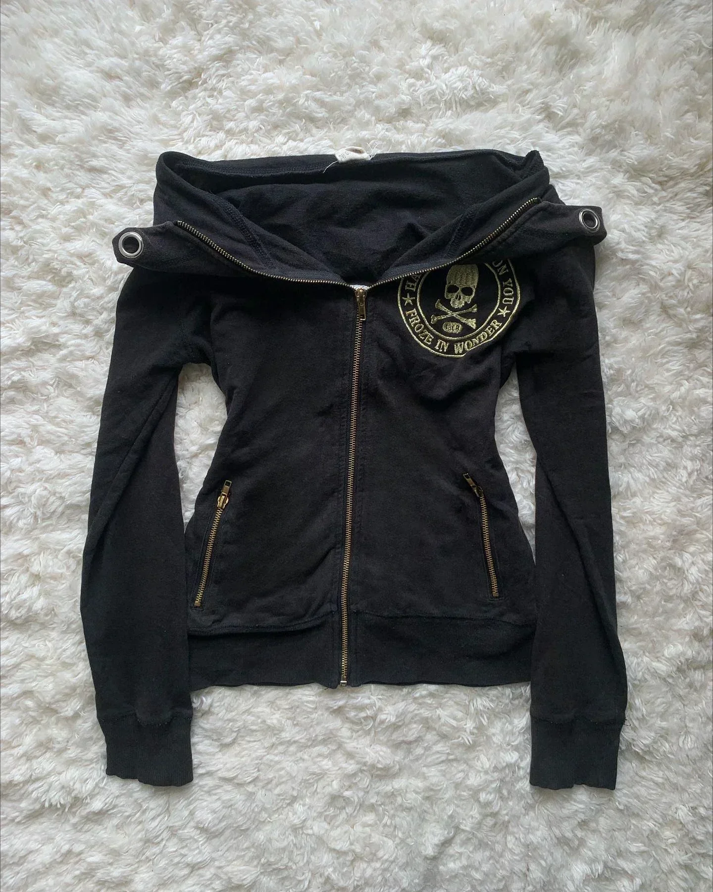 Gothic Mesh Backless Hollow Oversized Hoodie for Women Y2K Ribbon Detail Casual Sweatshirt Jacket
