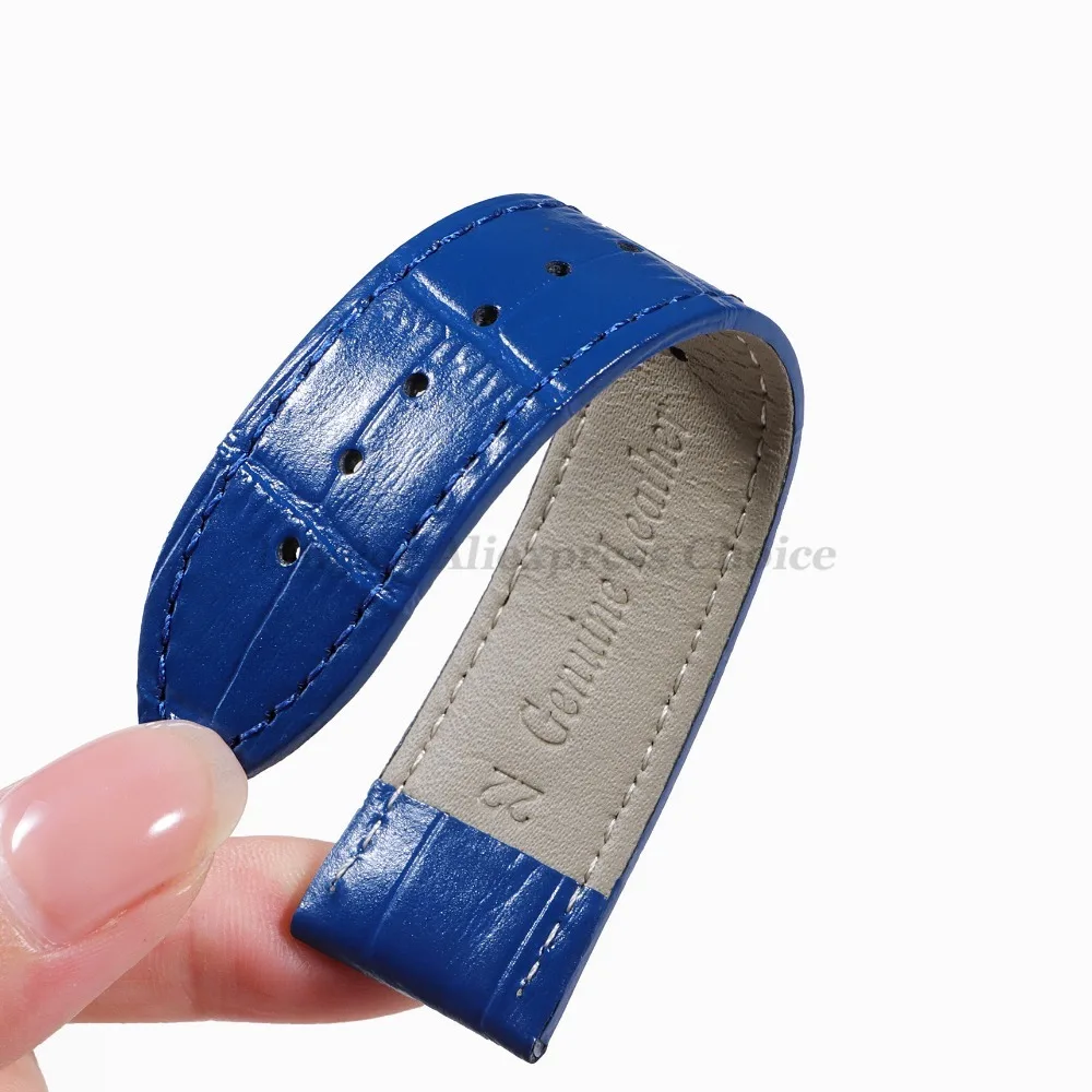 16mm 18mm 20mm 21mm 22mm 24mm Crocodile Pattern Straps for Omega Bracelet for Seiko Vintage Leather Watch Band Butterfly Buckle