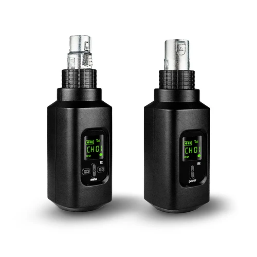 Convertidor de micrófono inalámbrico Sistema transmisor y receptor XLR para micrófono dinámico y condensador