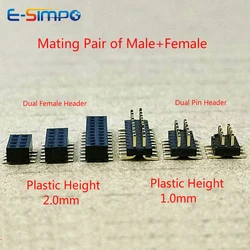 100pcs 1.27mm Low Short Profile Double Row SMD PH1.0mm Male, Female Header PH2.0 2x4/5/6/7/8/10/12/32/50P Thin PCB Pin Header