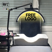 Free LOGO New 16-inch 24w LED Lash Extension Nail Table Facial Bed Clip-on Lamp Half Moon with Tattoo Eyebrow Salon Lighting