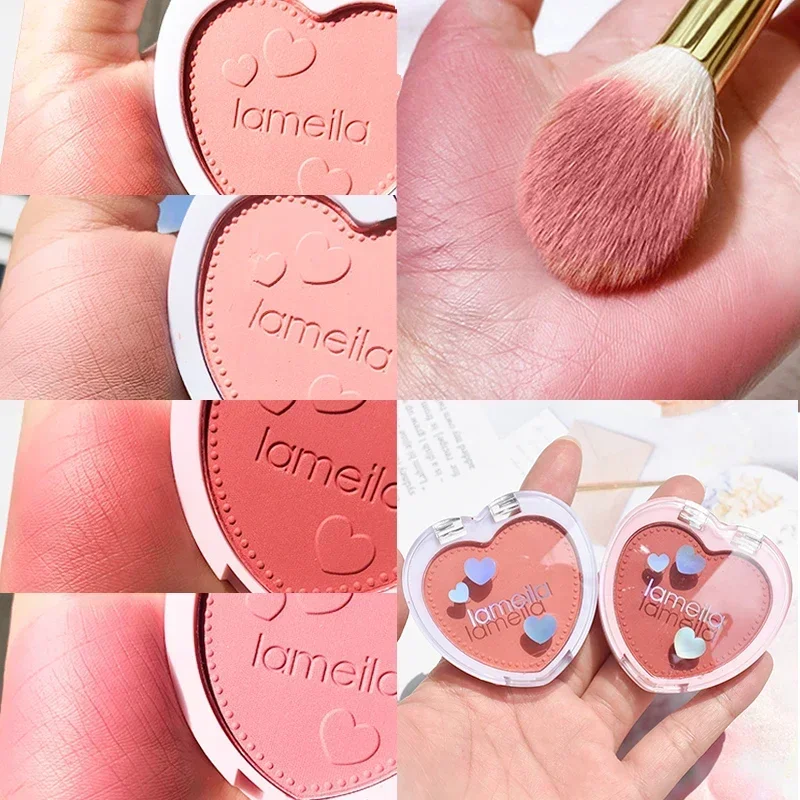 Blush Makeup Love Palette 4 Color Mineral Powder Peach Red Rouge Lasting Natural Hawthorn Cheek Tint Waterproof Blusher Cosmetic