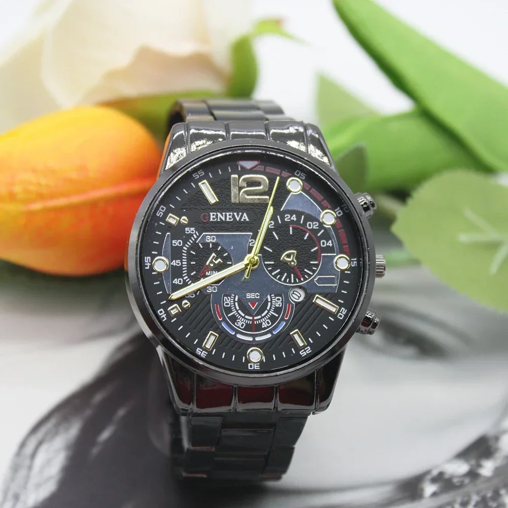 مجموعة ساعات رجالية من الستانلس ستيل ، أساور متطابقة ، تتضمن صندوقًا ، ساعات فريدة ، هدية زميل الدراسة ، 3 *