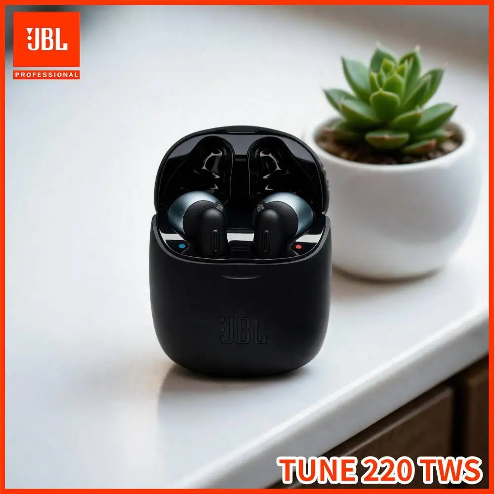 JBL Tune220TWS TWS Bluetooth Earbuds Bluetooth5.0 19H Total Battery Life Light‑Weight Semi‑in‑Ear Fit Music Call Earbuds
