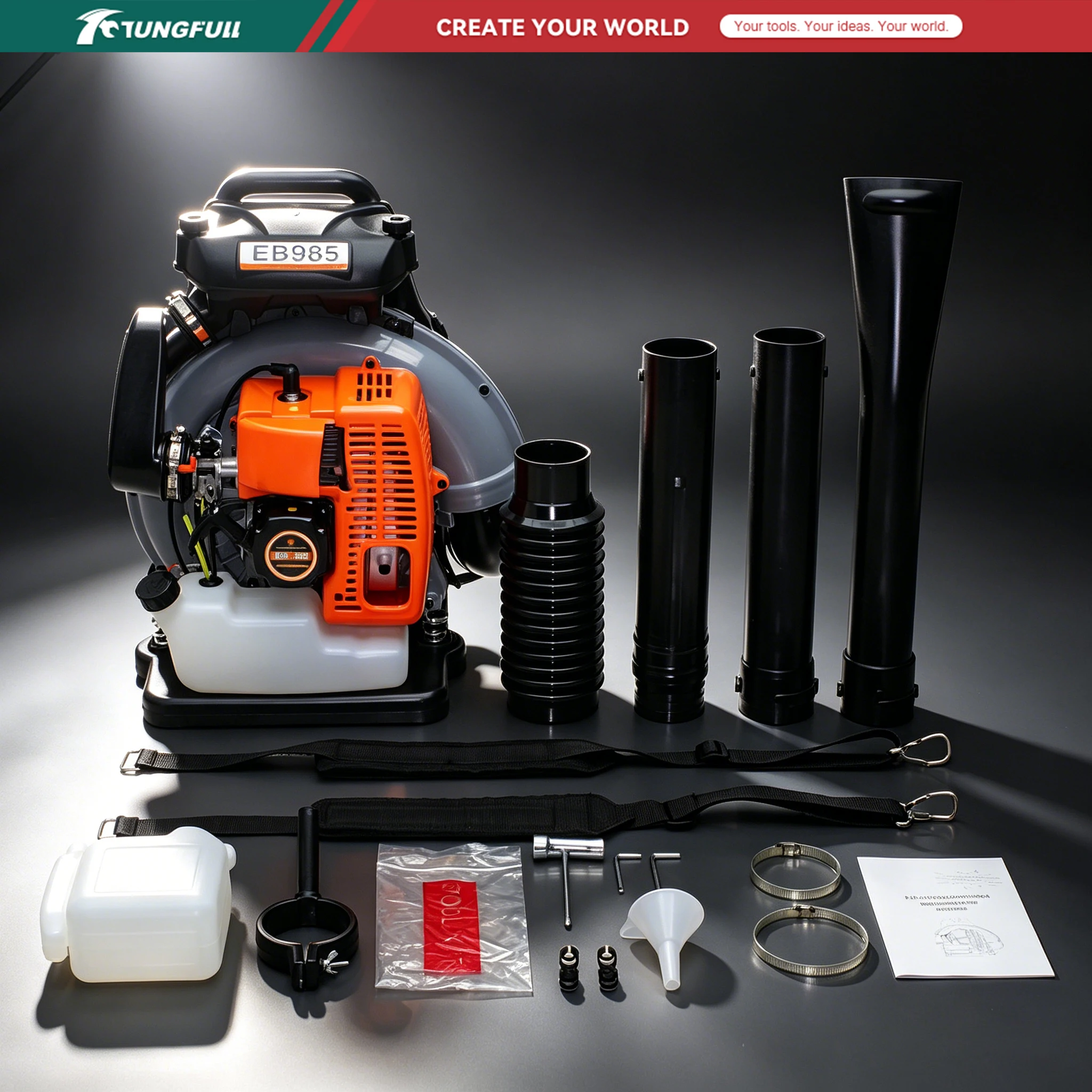 Backpack Leaf Blower 63CC 2-Stroke Gas Powered Snow Removal Yard Garden Blower Lawn Care Tool
