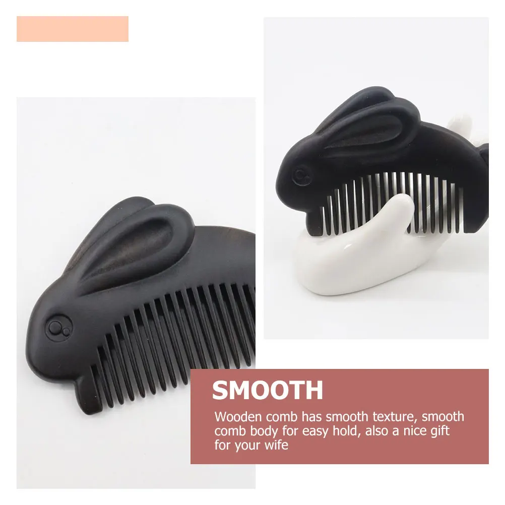 

Portable Small Wooden Comb for Women Hair Care Cartoon Bunny Design Pocket Size Long Lasting Durable Wooden Hair Comb Practical