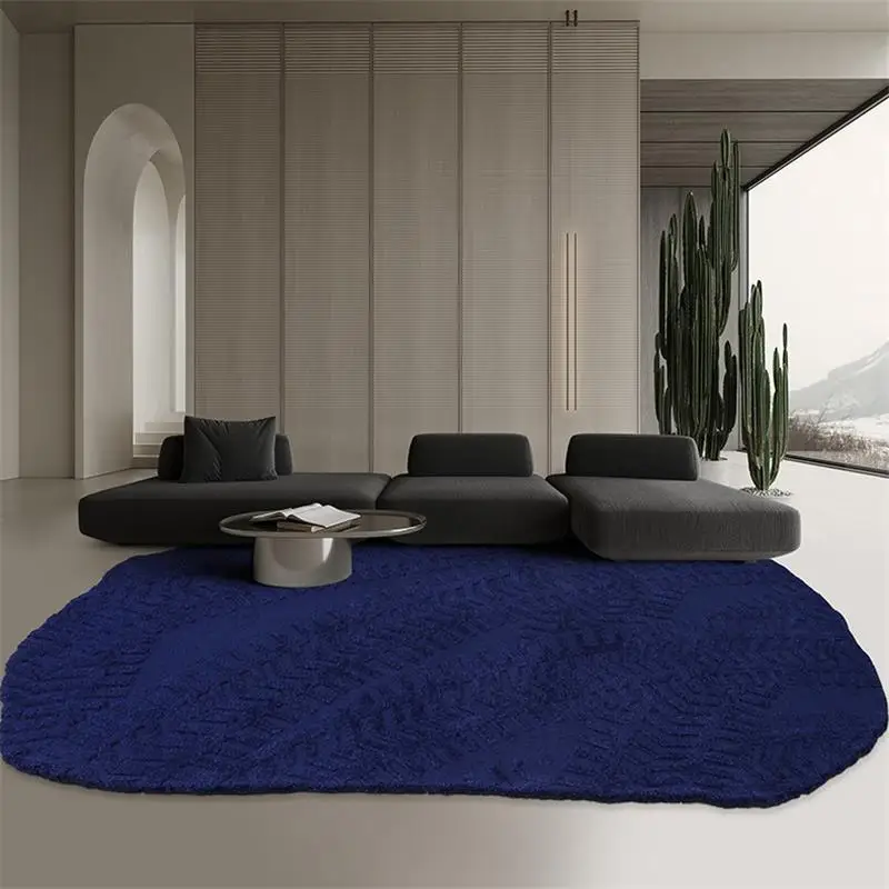 Art Blue Handmade Carpet For Bedroom Irregular Rugs Living Room Home Sofa Coffee Table Floor Mat High Quality Piano Carpet