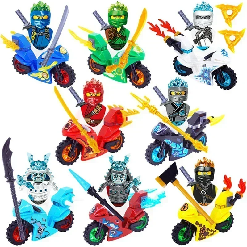 24-teilige Anime-Charaktere Ninja-Figuren Garmadon Jay Lloyd Samukai Cole Harumi Ultra Violet Pyro Snake Baustein Kinderspielzeug