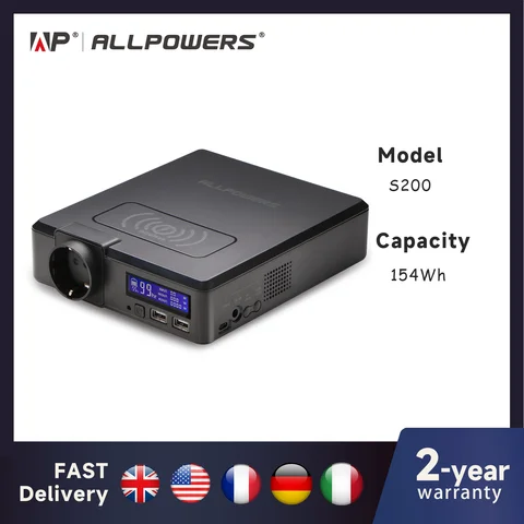 ALLPOWERS Solcellsladdare 154Wh 41600mAh Extern Batteriladdare Kraftstation 200W Bärbar Generator Nödströmförsörjning 8 best sales utomhusbatteri - №3