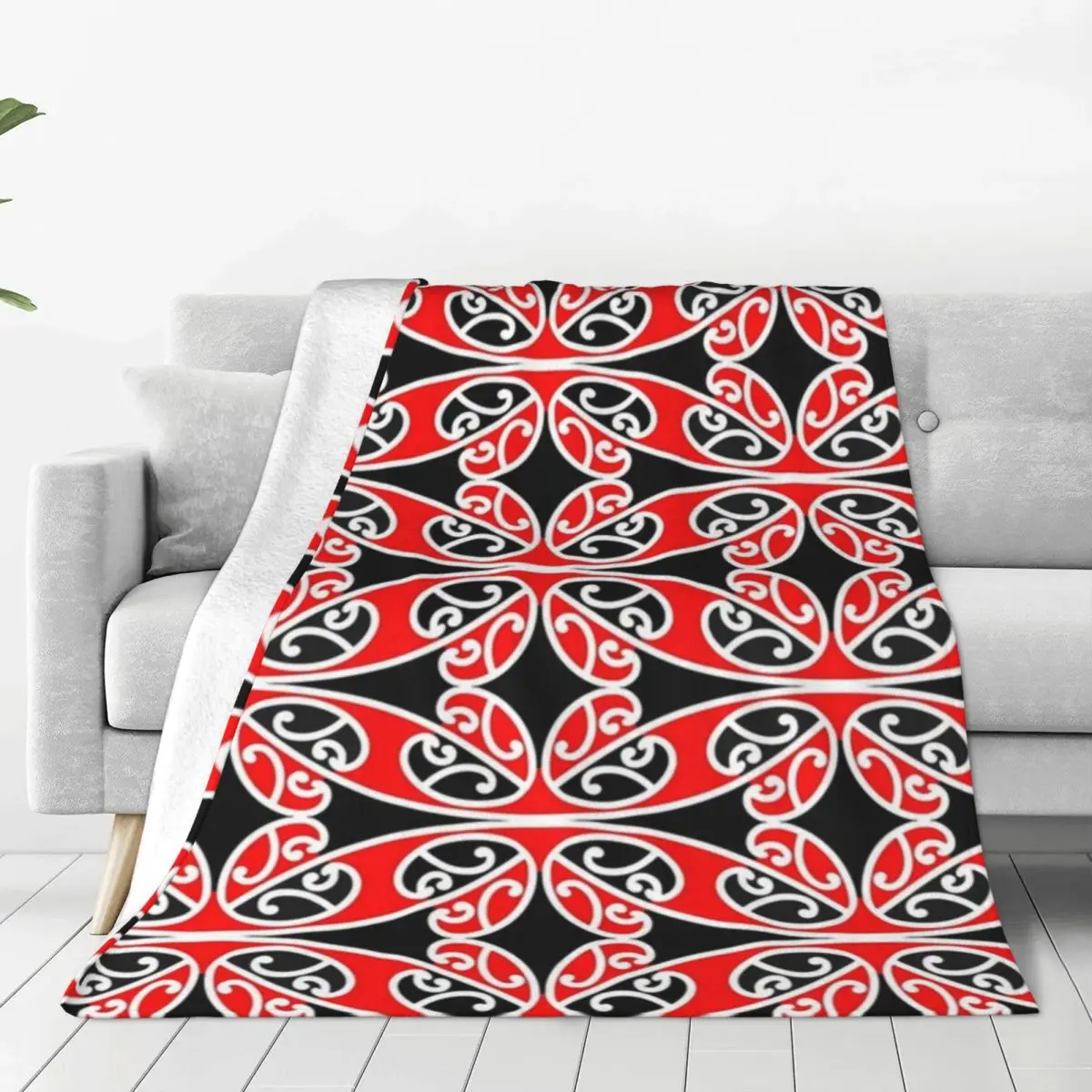 Maori Traditional Pattern Hammehead Shark Blanket Flannel Throw Blanket Bedding for Bed Living room Picnic Travel Home Sofa
