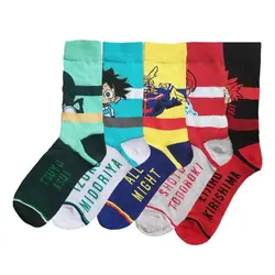 My Hero Academia Cotton Socks Anime Figure Bakugou Katsuki Todoroki Shouto Cosplay Socks Pure Cotton Male Trend Tube Socks Gifts